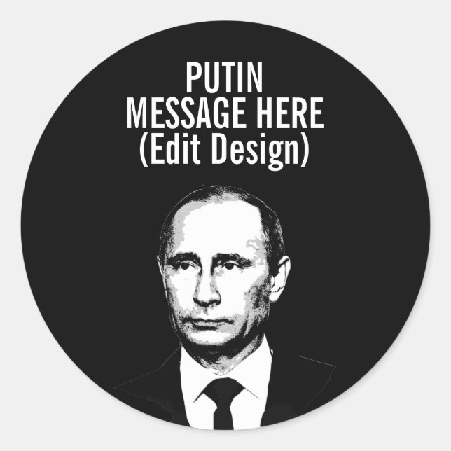 PEGATINA REDONDA VLADIMIR PUTIN PERSONALIZADO (Anverso)