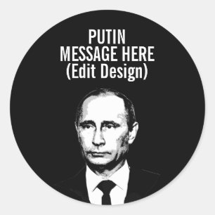 PEGATINA REDONDA VLADIMIR PUTIN PERSONALIZADO