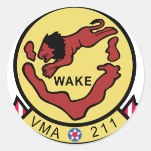 Pegatina Redonda VMA-211 Wake Island Avengers
