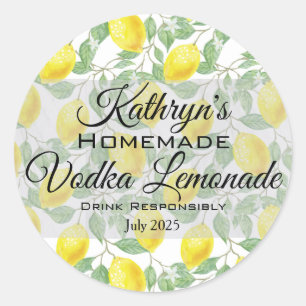 Pegatina Redonda Vodka Lemonade casero