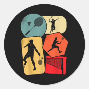 Pegatina Redonda Volante de bádminton niños jóvenes hombres