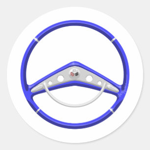 Pegatina Redonda Volante de Chevrolet de 1959 azules
