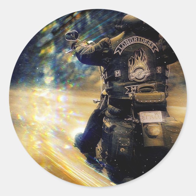 Pegatina Redonda Volante de motocicleta (Anverso)