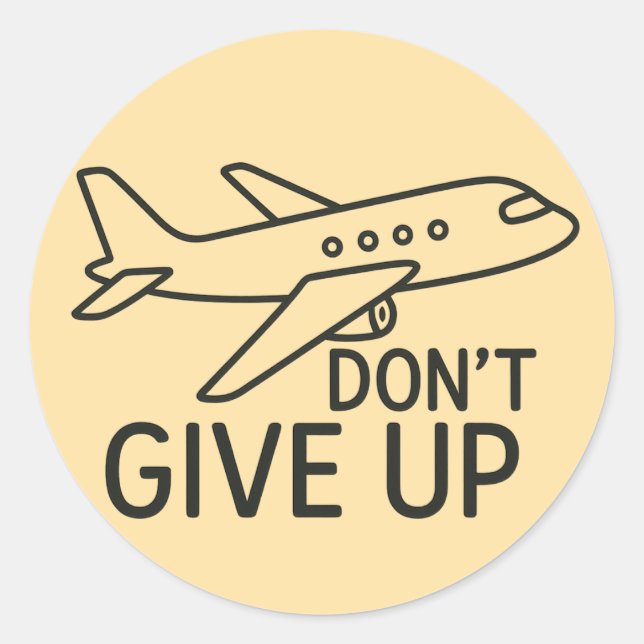 Pegatina Redonda Volar hacia adelante - No renunciar al arte del av (Anverso)