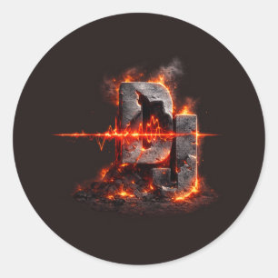 Pegatina Redonda Volcanic Pulse DJ
