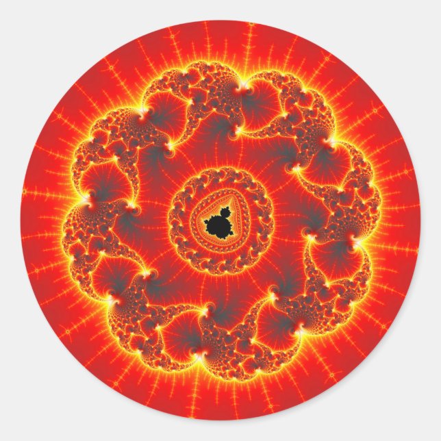 Pegatina Redonda Volcánico (Anverso)