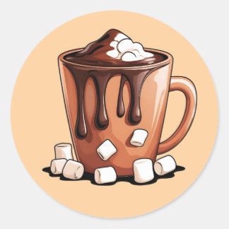 Pegatina Redonda Volcano Hot Chocolate Dream Mug sticker
