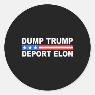 Pegatina Redonda Volcar Trump Deport Elon 50501