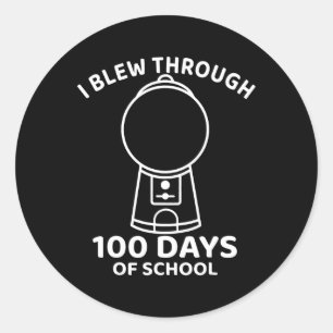 Pegatina Redonda Volé 100 Días De Máquina De Gumbyll Escolar