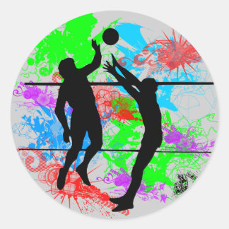 Pegatina Redonda Voleibol