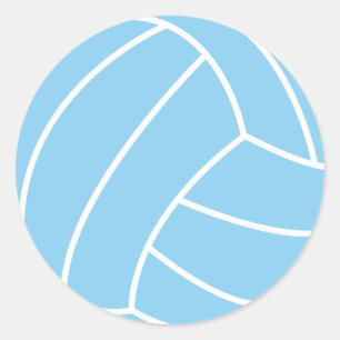 Pegatina Redonda Voleibol azul bebé