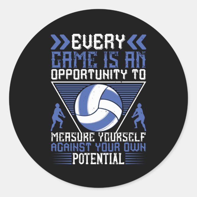 Pegatina Redonda Voleibol - Cada Juego Es Una Oportunidad (Anverso)