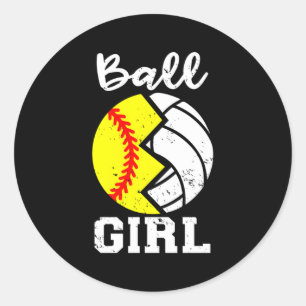 Pegatina Redonda Voleibol de baloncesto