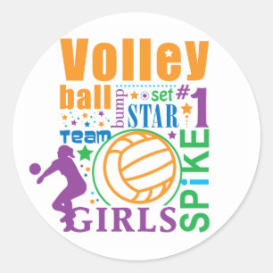 Pegatina Redonda Voleibol de Bourne