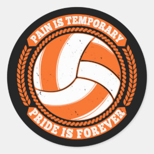 Pegatina Redonda Voleibol - Dolor Orgullo Temporal Para Siempre Cl