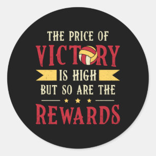Pegatina Redonda Voleibol El Precio De La Victoria Del Voleibolista