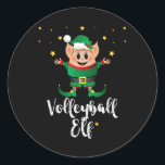 Pegatina Redonda Vóleibol Elf Xmas Elves Grupo Familiar Coincidenci<br><div class="desc">Navidades del grupo familiar Vóley Elf Xmas Elves</div>