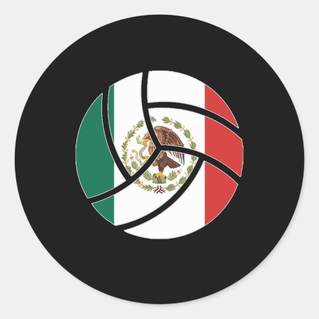 Pegatina Redonda Voleibol México (Anverso)