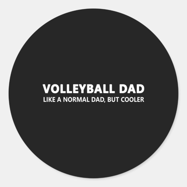 Pegatina Redonda Voleibol Padre Volleyball Dad (Anverso)
