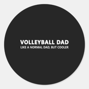 Pegatina Redonda Voleibol Padre Volleyball Dad