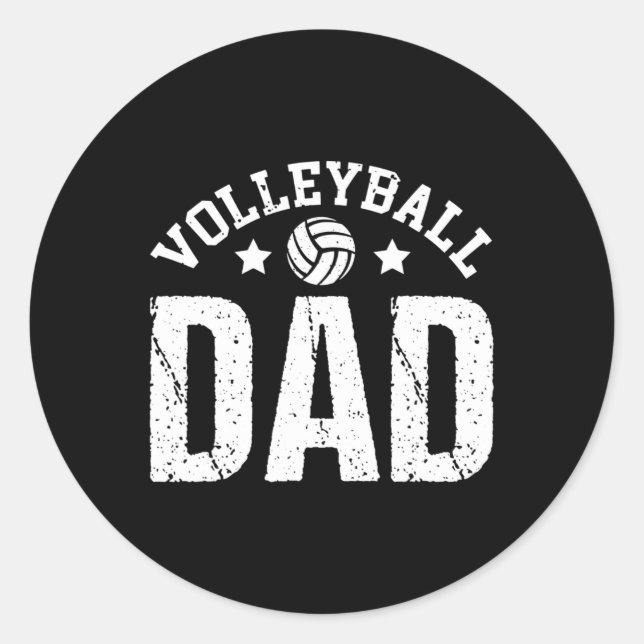 Pegatina Redonda Voleibol Papá Famoso Voleybolista Padre39s D (Anverso)