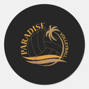 Pegatina Redonda Voleibol paraíso