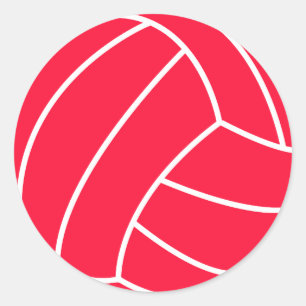 Pegatina Redonda Voleibol rojo escarlata