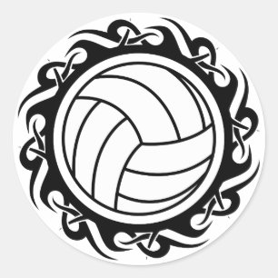 Pegatina Redonda voleibol tribal