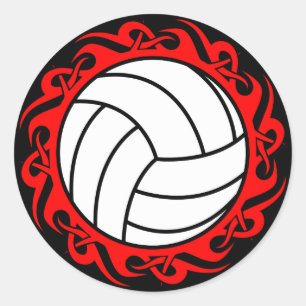 Pegatina Redonda voleibol tribal