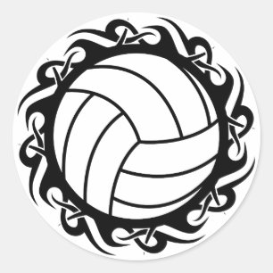 Pegatina Redonda voleibol tribal