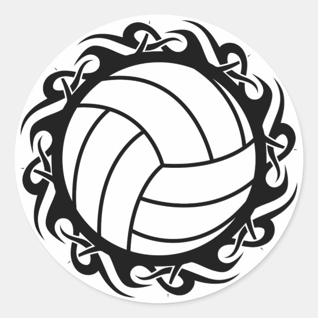 Pegatina Redonda voleibol tribal (Anverso)