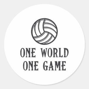 Pegatina Redonda Voleibol Un Mundo Un Juego Regalo De Voleibol