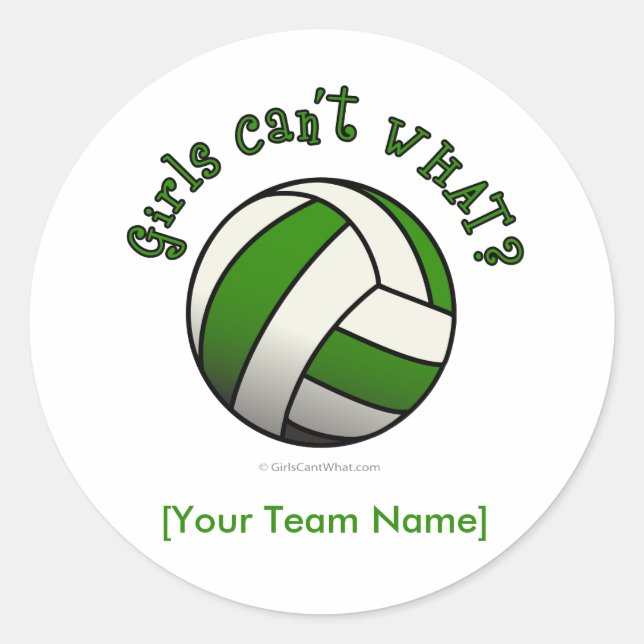 Pegatina Redonda Voleibol verde (Anverso)