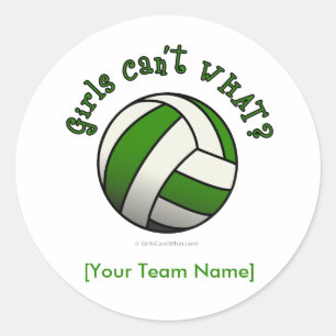 Pegatina Redonda Voleibol verde