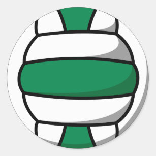 Pegatina Redonda voleibol verde y blanco