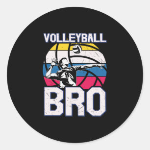 Pegatina Redonda Voleibol Voleibol Bro