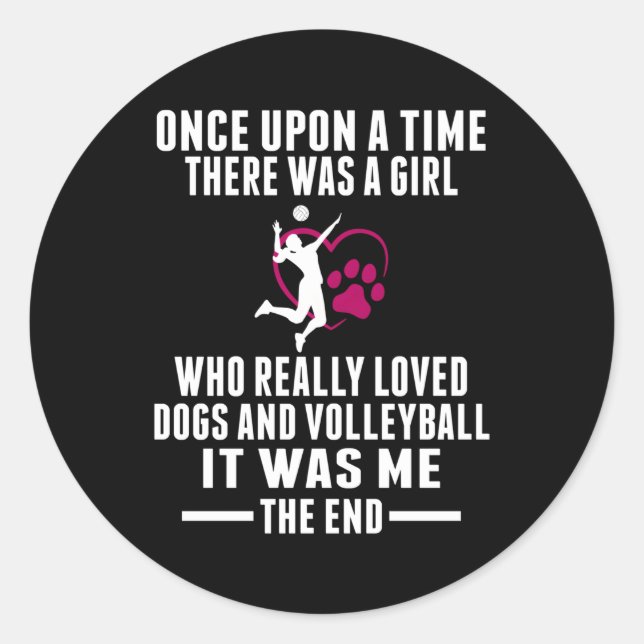 Pegatina Redonda Voleibolista