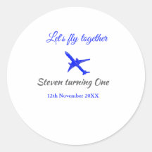 Volemos juntos el primer avión de cumpleaños azul