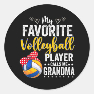 Pegatina Redonda Voleybolista favorito me llama abuela