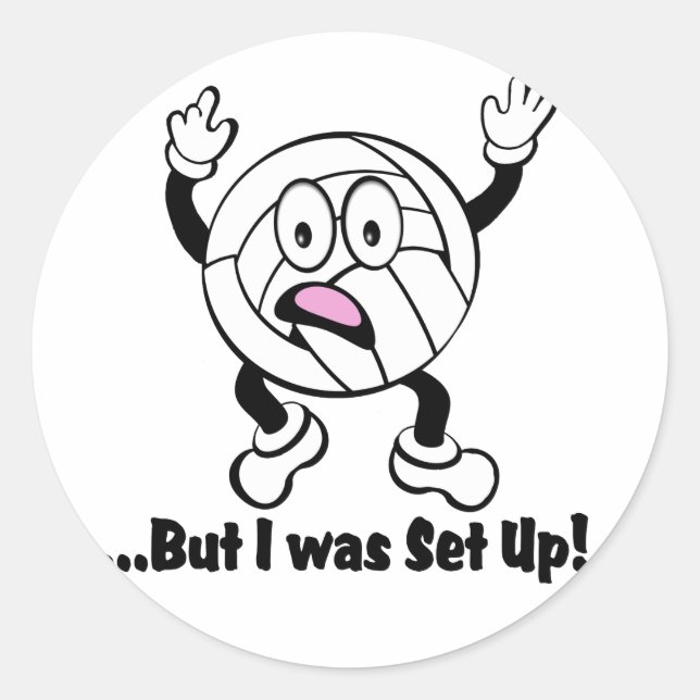 Pegatina Redonda Volley Dude (Anverso)