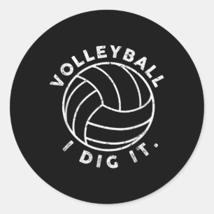 Pegatina Redonda Volleyball I Dig It Fun