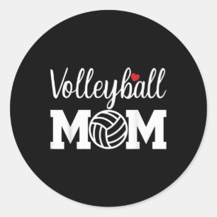 Pegatina Redonda Volleyball Mom Cuke Mom Life Volleyball Game Day C