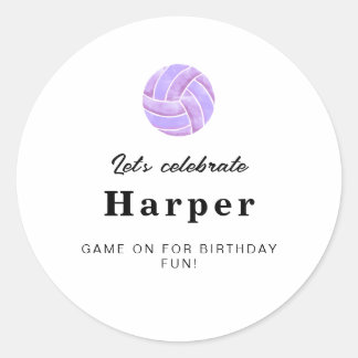 Pegatina Redonda Volleyball Party Stickers