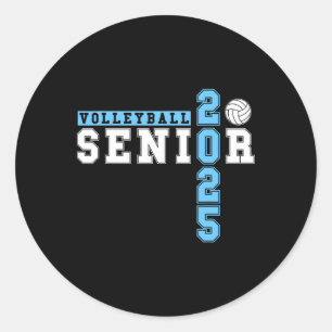 Pegatina Redonda Volleybyll Senior De Voleibol Nocturno Senior 2025