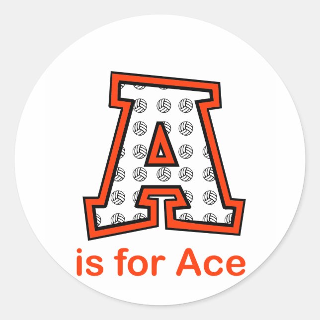 Pegatina Redonda VolleyChick A es para Ace (Anverso)