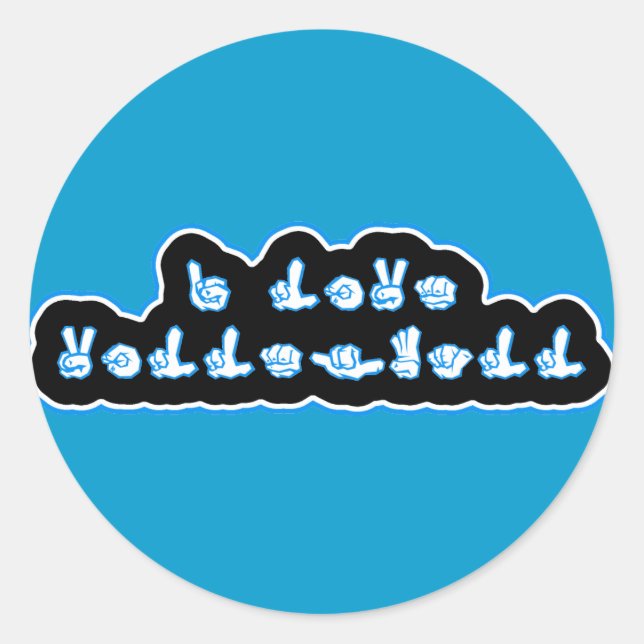 Pegatina Redonda VolleyChick I Love Volleyball ASL (Anverso)