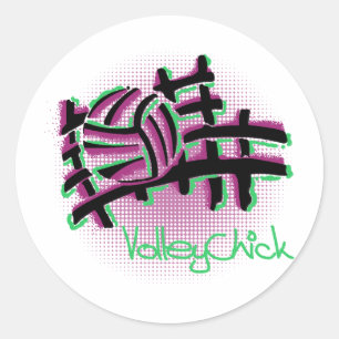Pegatina Redonda VolleyChick Netzo