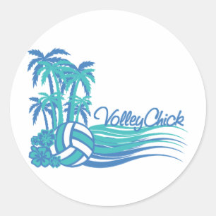 Pegatina Redonda VolleyChickWaver