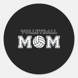 Pegatina Redonda Volleyll Mom Funny Día de la Madre Hija Deportiva