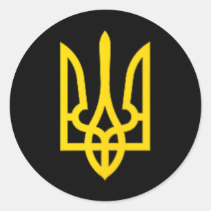 Pegatina Redonda Volodymyr Zelenskyy Presidente de Ucrania Militar